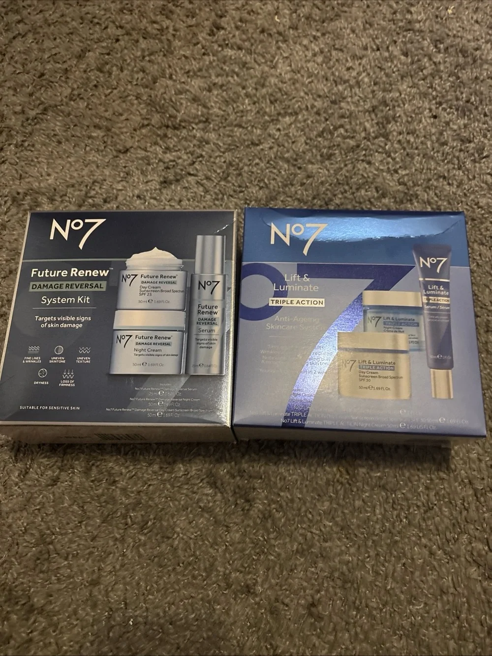 No7 Lift & Luminate Triple Action Skincare Set — Blue